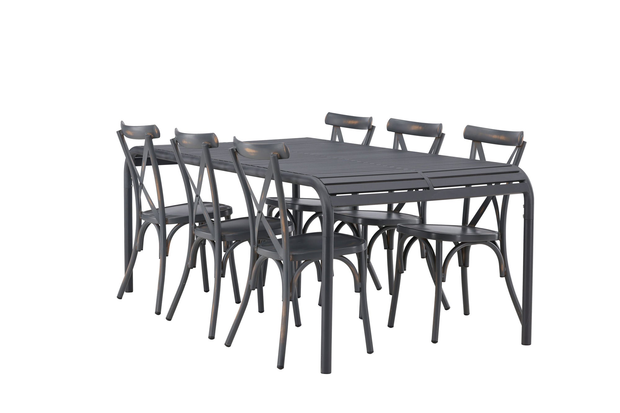Venture Home Borneo Diningbord Aluminium - Black / Rectangular 100*200* +Tablas Diningchair Aluminium - Black / _6
