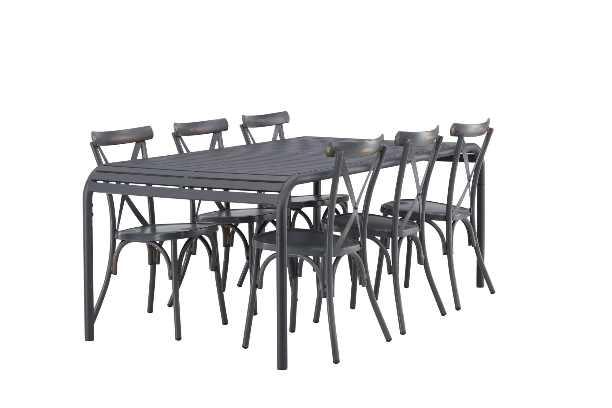 Venture Home Borneo Diningbord Aluminium - Black / Rectangular 100*200* +Tablas Diningchair Aluminium - Black / _6