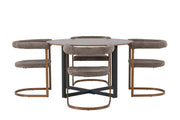 Venture Home Durango spisebord - Black / Walnut MDF +Morning Spisebordsstol - Black / Black Boucle _4