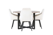 Venture Home Durango spisebord - Black / Walnut MDF +Rosie Spisebordsstol - Black / Beige Fabric _4
