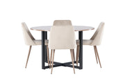 Venture Home Durango spisebord - Black / Walnut MDF +Night Spisebordsstol - Dark walnut / Mocca / Brown Fabric _4