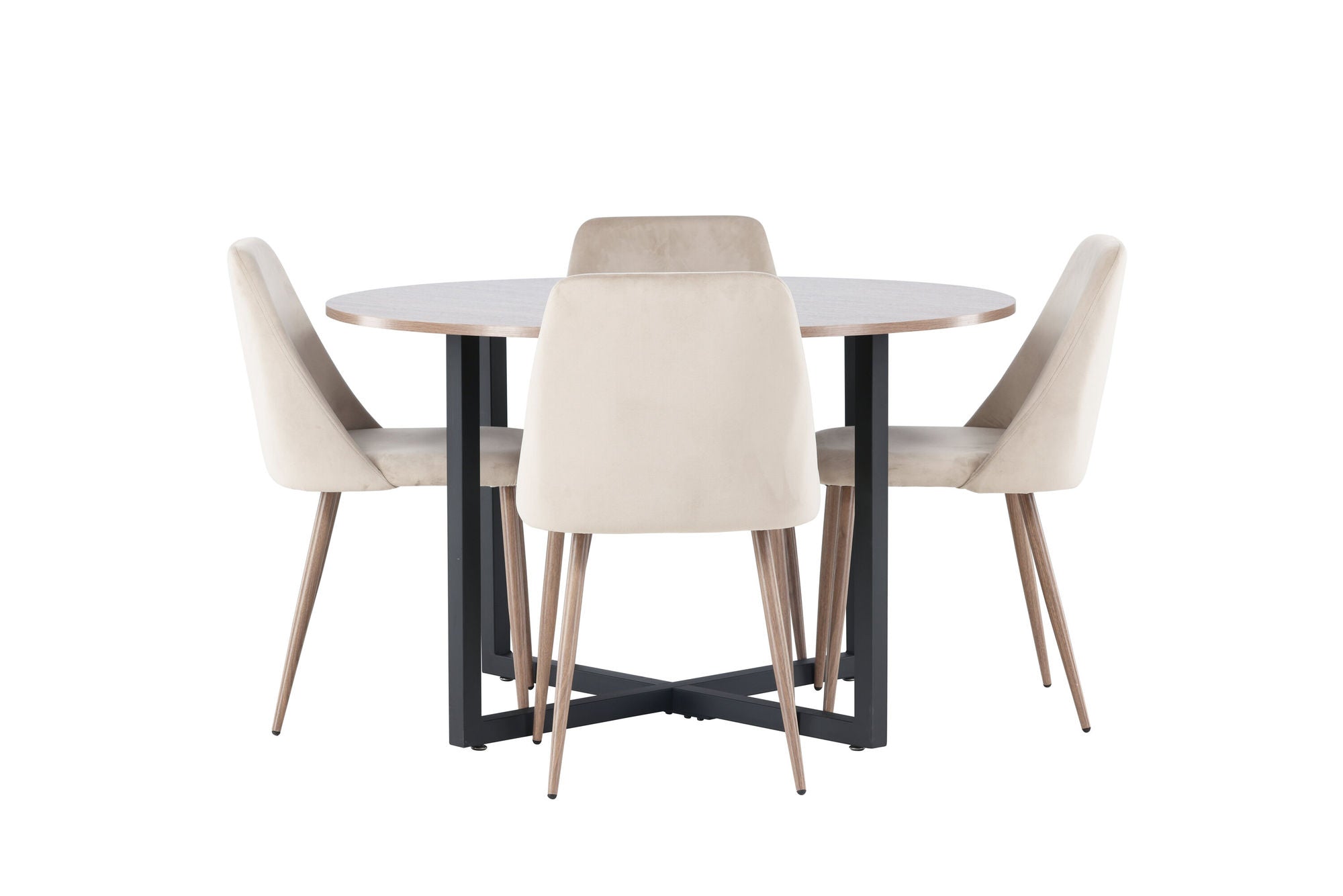 Venture Home Durango spisebord - Black / Walnut MDF +Night Spisebordsstol - Dark walnut / Mocca / Brown Fabric _4