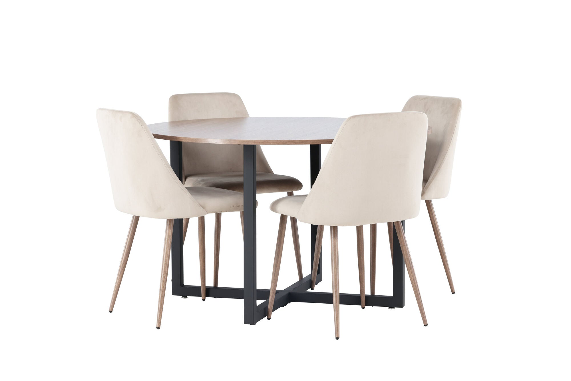 Venture Home Durango spisebord - Black / Walnut MDF +Night Spisebordsstol - Dark walnut / Mocca / Brown Fabric _4