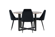 Venture Home Durango spisebord - Black / Walnut MDF +Night Spisebordsstol - Black / Black Velvet _4