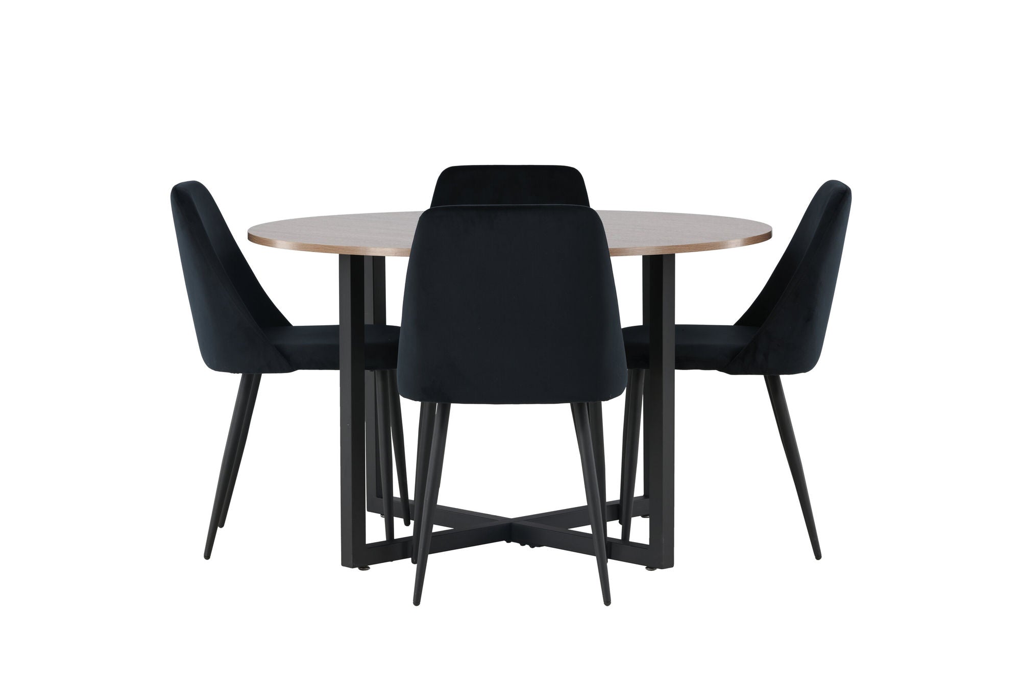Venture Home Durango spisebord - Black / Walnut MDF +Night Spisebordsstol - Black / Black Velvet _4