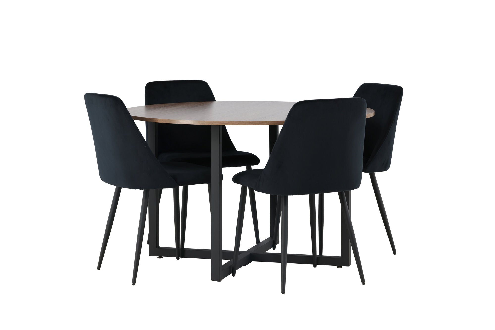 Venture Home Durango spisebord - Black / Walnut MDF +Night Spisebordsstol - Black / Black Velvet _4
