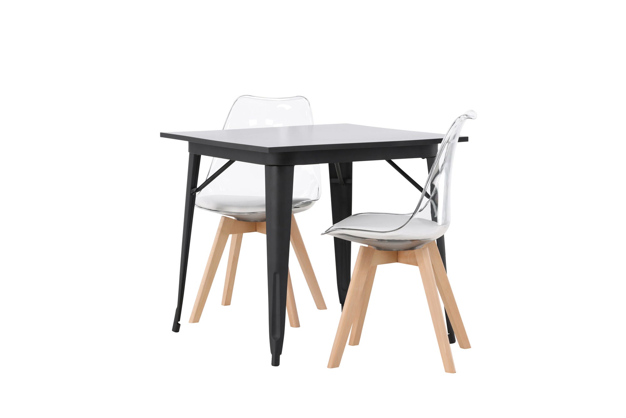 Venture Home Tempe spisebord - Black / Black MDF +Edvin Spisebordsstol - Nature / PET (seat cushion white) PET surface,seat with usual sponge _2