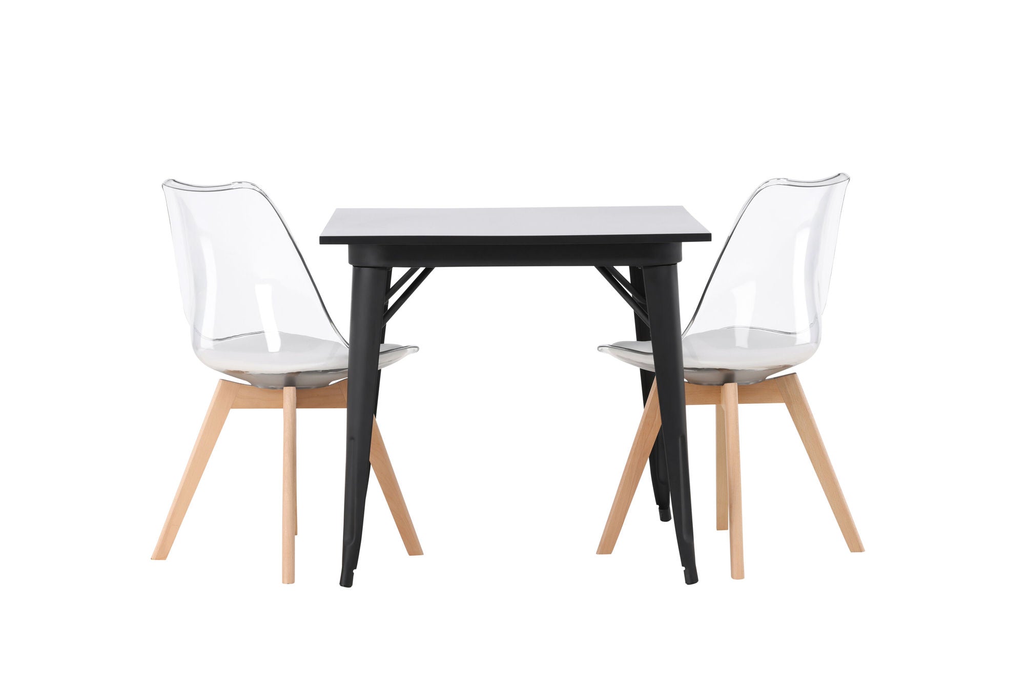 Venture Home Tempe spisebord - Black / Black MDF +Edvin Spisebordsstol - Nature / PET (seat cushion white) PET surface,seat with usual sponge _2