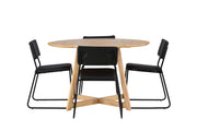 Venture Home Yakidon spisebord - Rubberwood / Oaklook MDF +Kenth stol - Black / Black PU _4