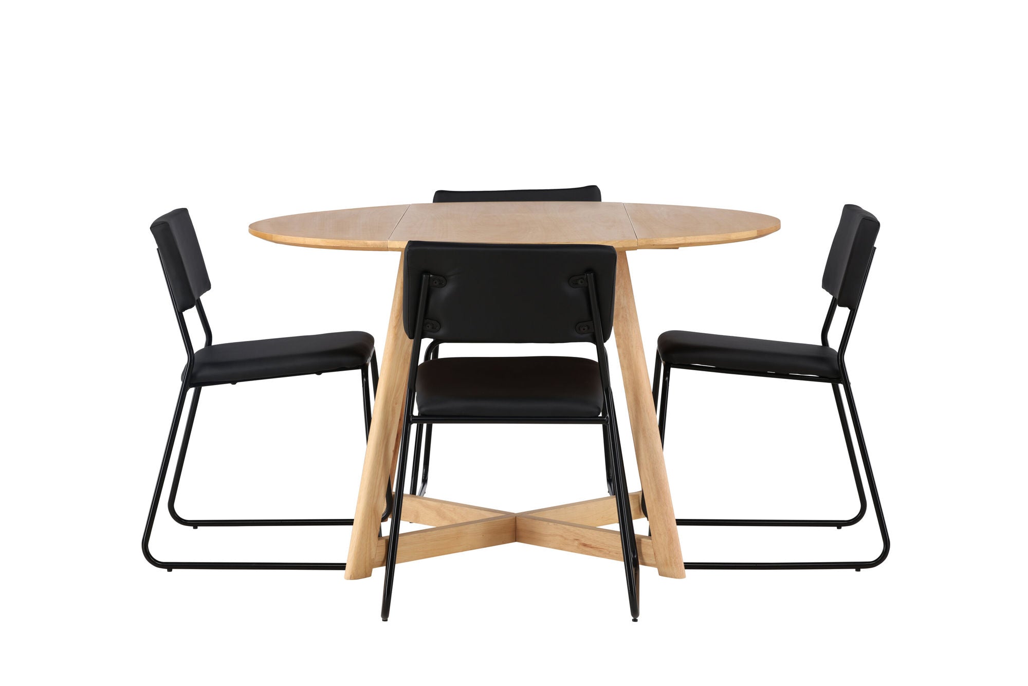 Venture Home Yakidon spisebord - Rubberwood / Oaklook MDF +Kenth stol - Black / Black PU _4