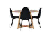 Venture Home Yakidon spisebord - Rubberwood / Oaklook MDF +Polar Spisebordsstol - Black legs / Black Velvet _4