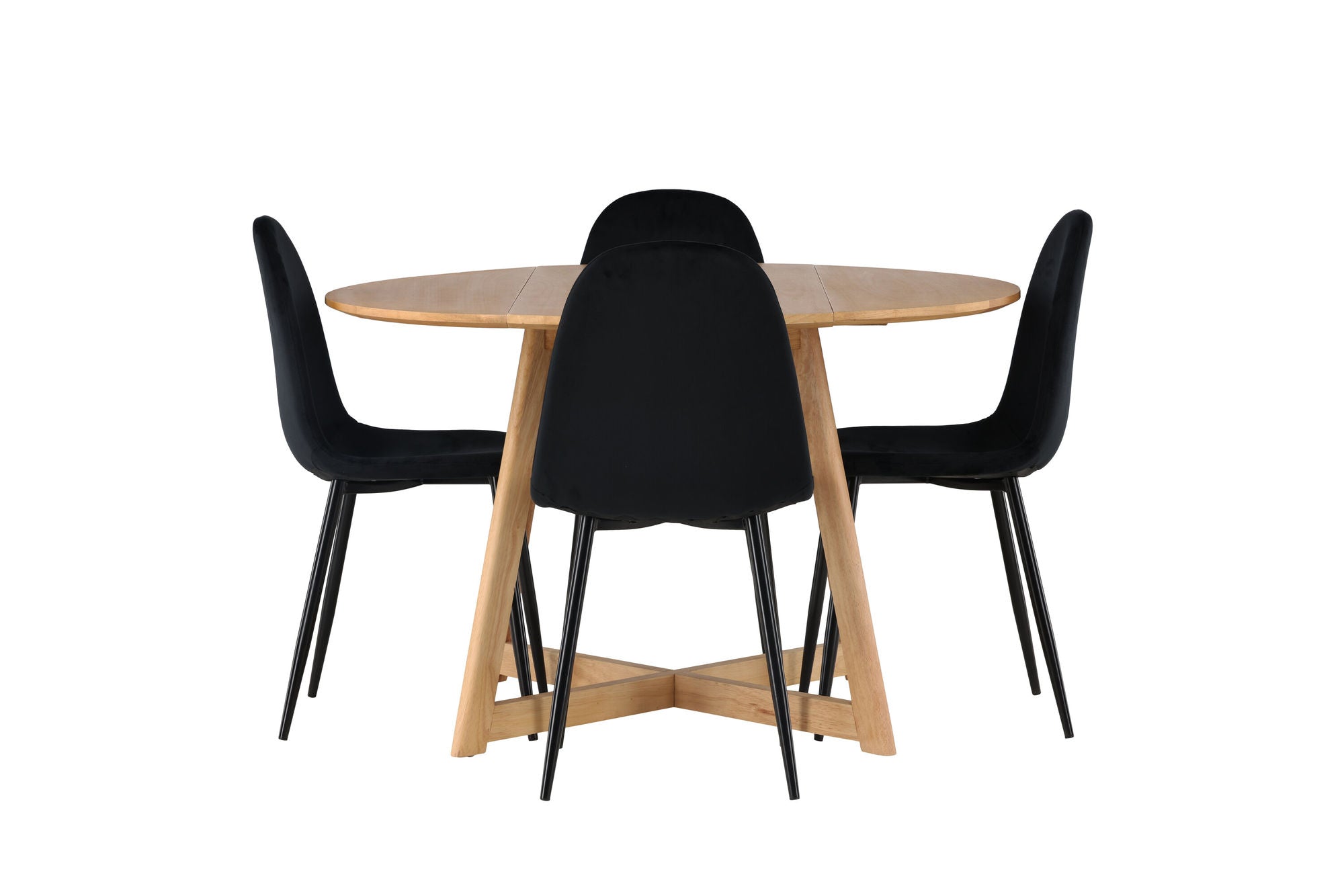 Venture Home Yakidon spisebord - Rubberwood / Oaklook MDF +Polar Spisebordsstol - Black legs / Black Velvet _4