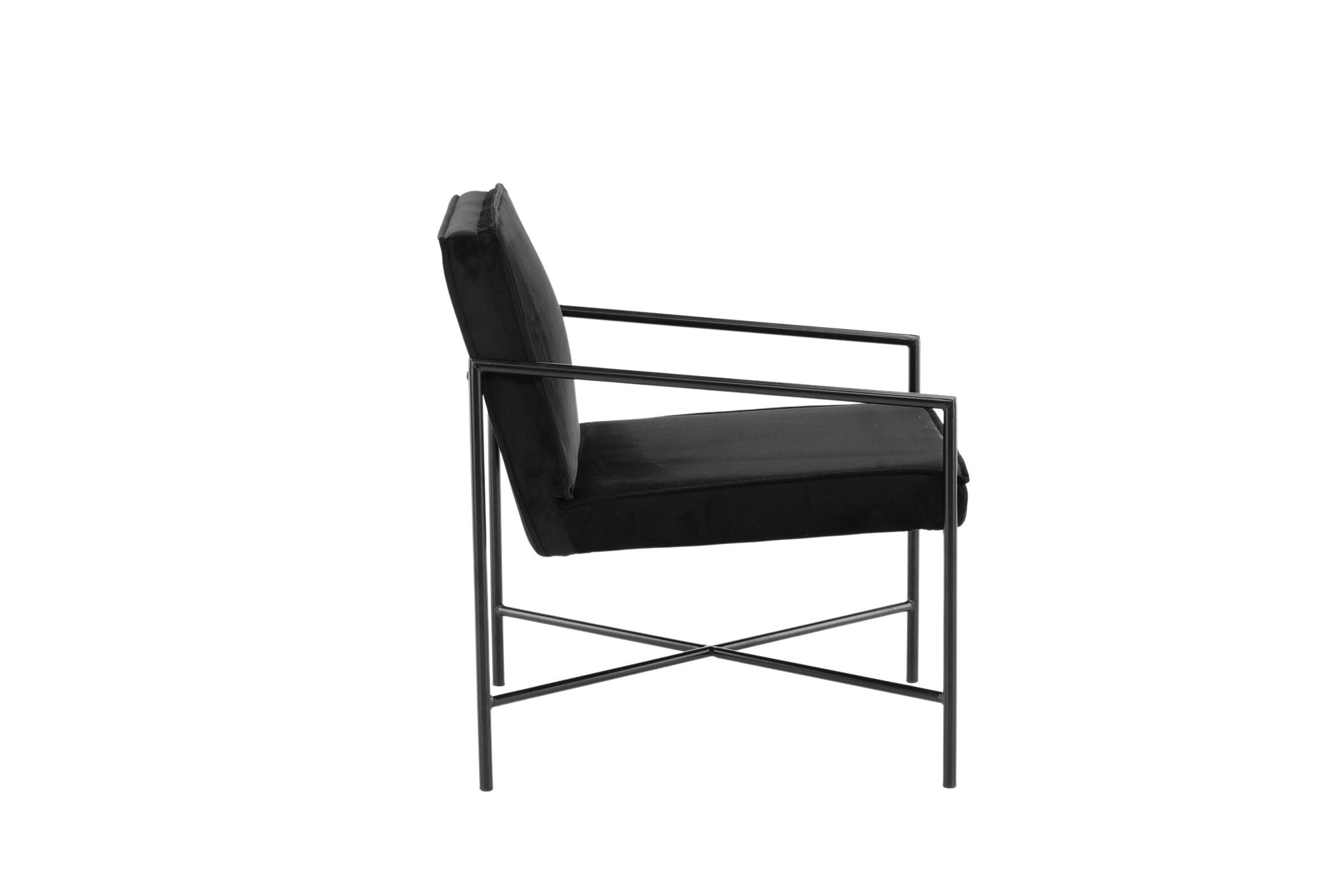 Venture Home Rakel Single Sofa - Black / Black Velvet