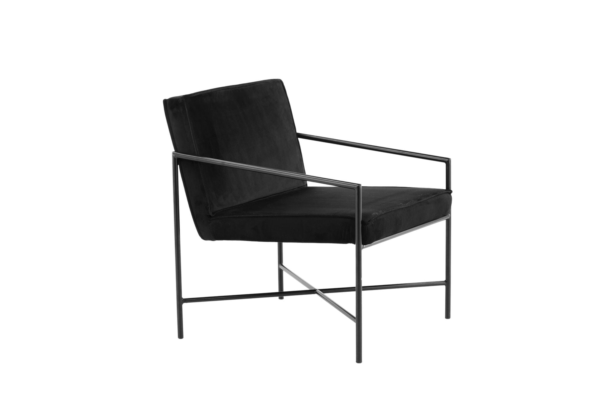 Venture Home Rakel Single Sofa - Black / Black Velvet