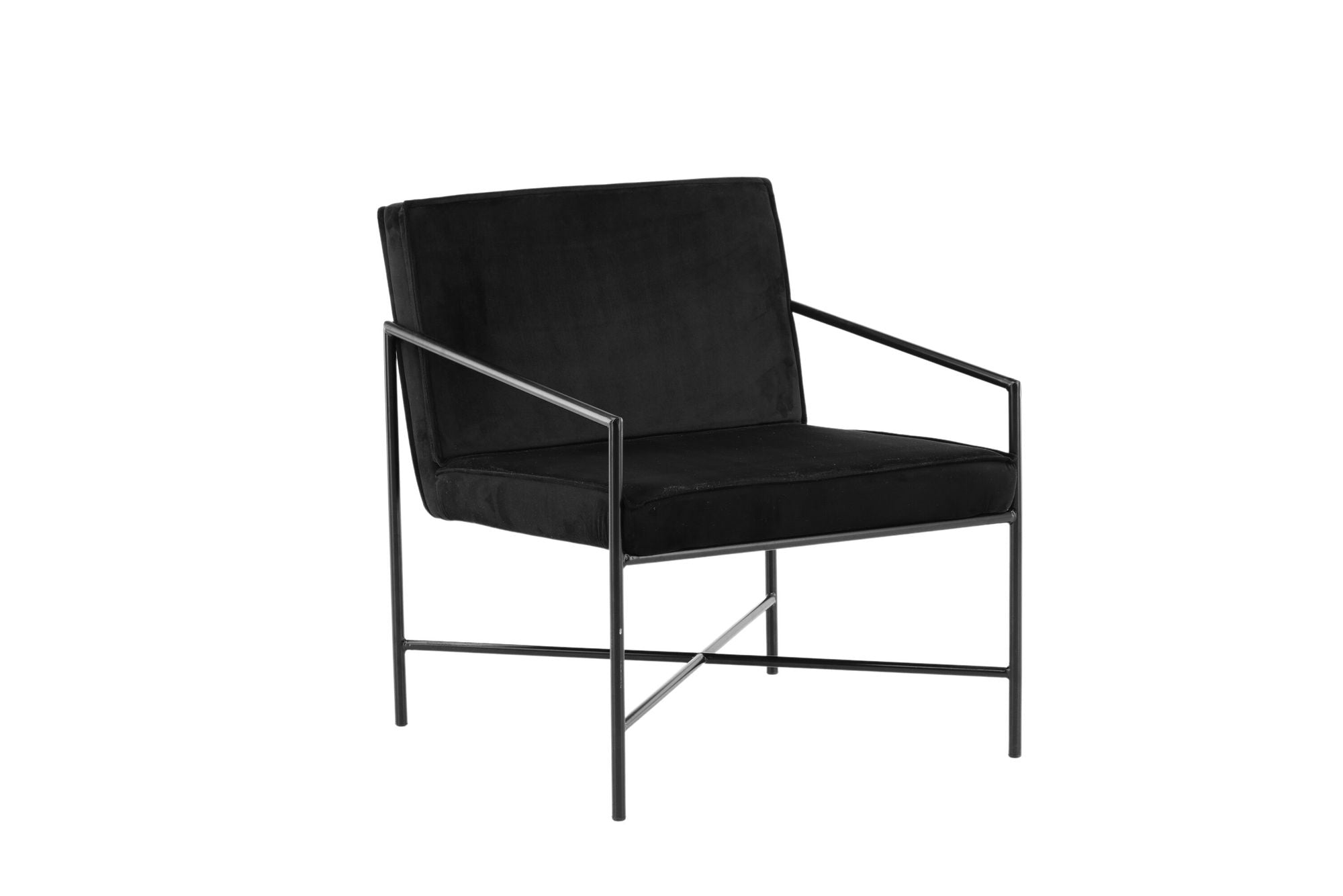 Venture Home Rakel Single Sofa - Black / Black Velvet