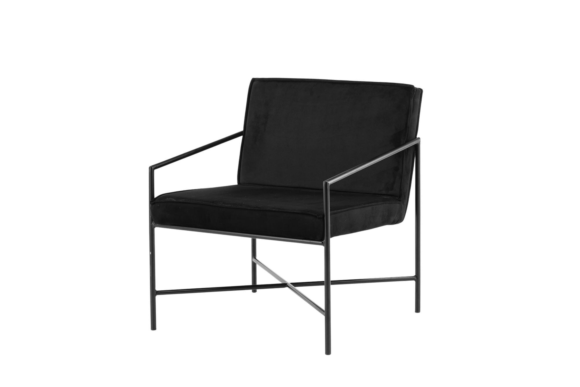 Venture Home Rakel Single Sofa - Black / Black Velvet