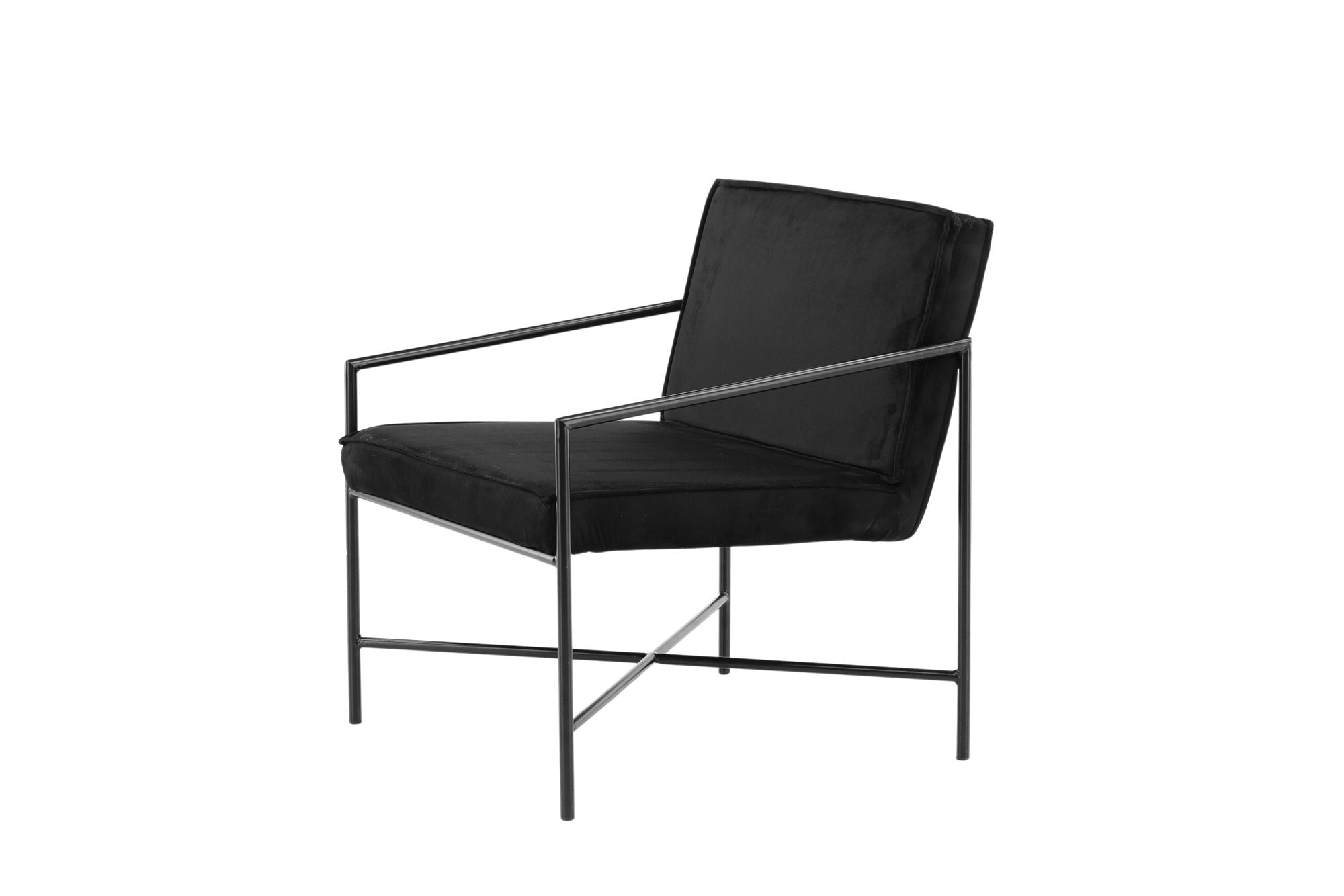 Venture Home Rakel Single Sofa - Black / Black Velvet