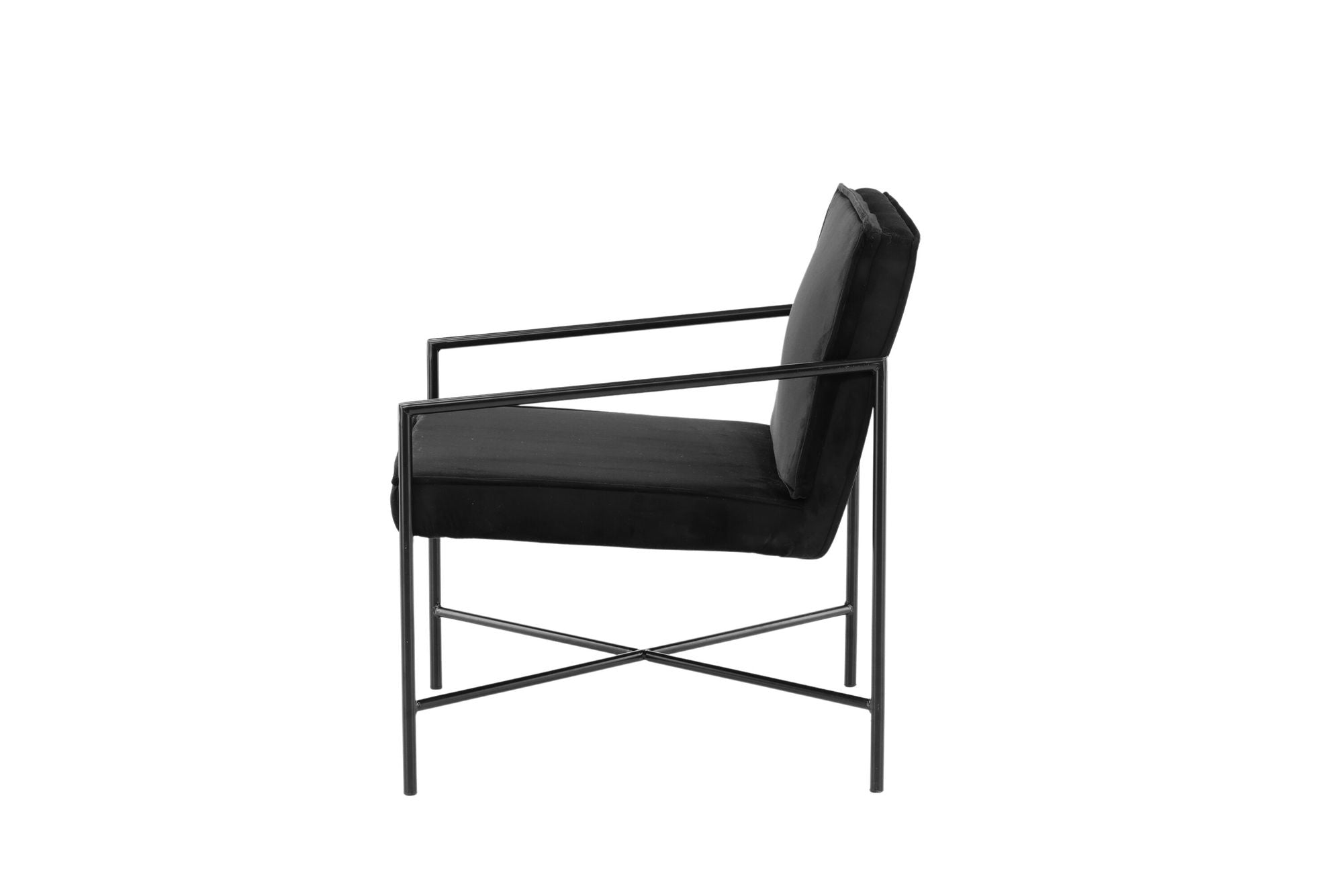 Venture Home Rakel Single Sofa - Black / Black Velvet
