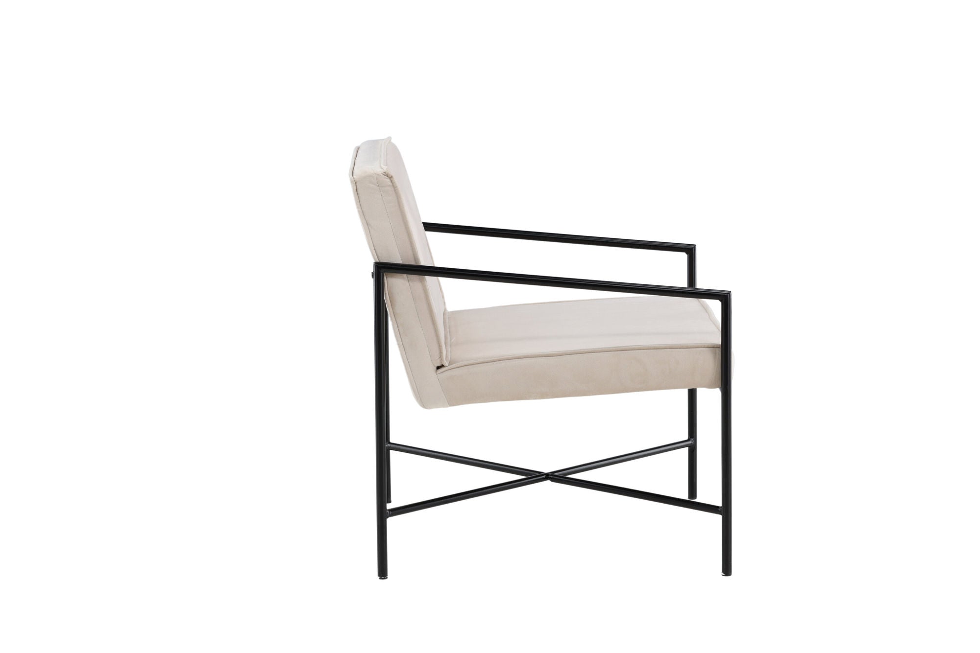 Venture Home Rakel Single Sofa - Black / Beige Velvet