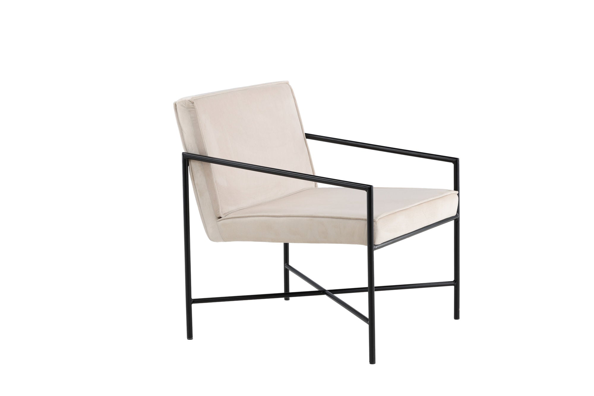 Venture Home Rakel Single Sofa - Black / Beige Velvet