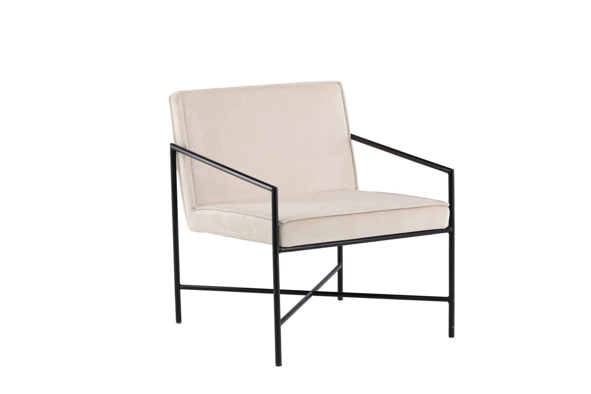 Venture Home Rakel Single Sofa - Black / Beige Velvet