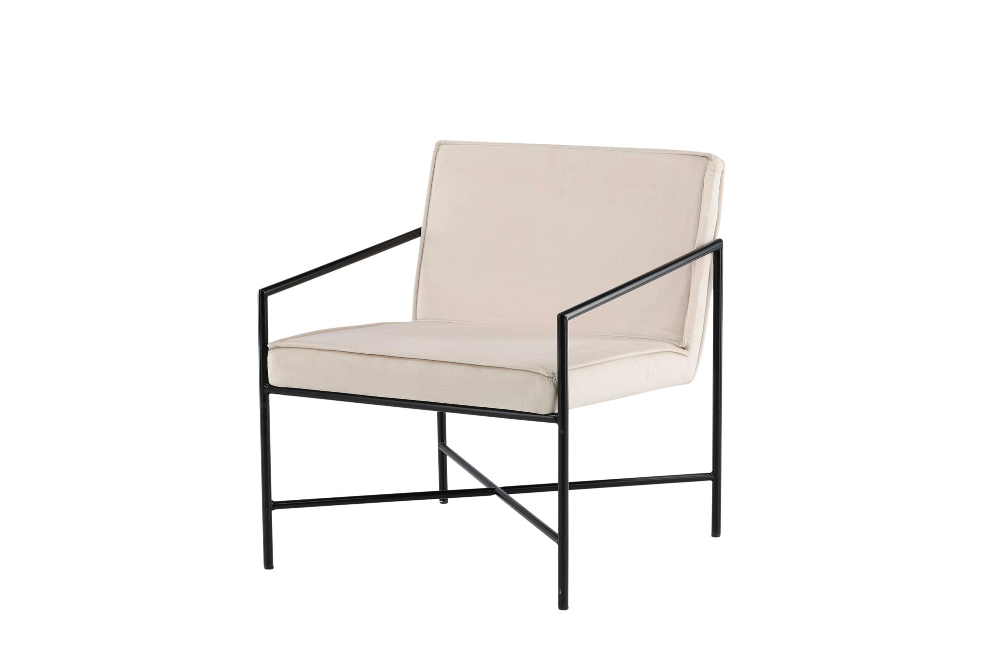 Venture Home Rakel Single Sofa - Black / Beige Velvet