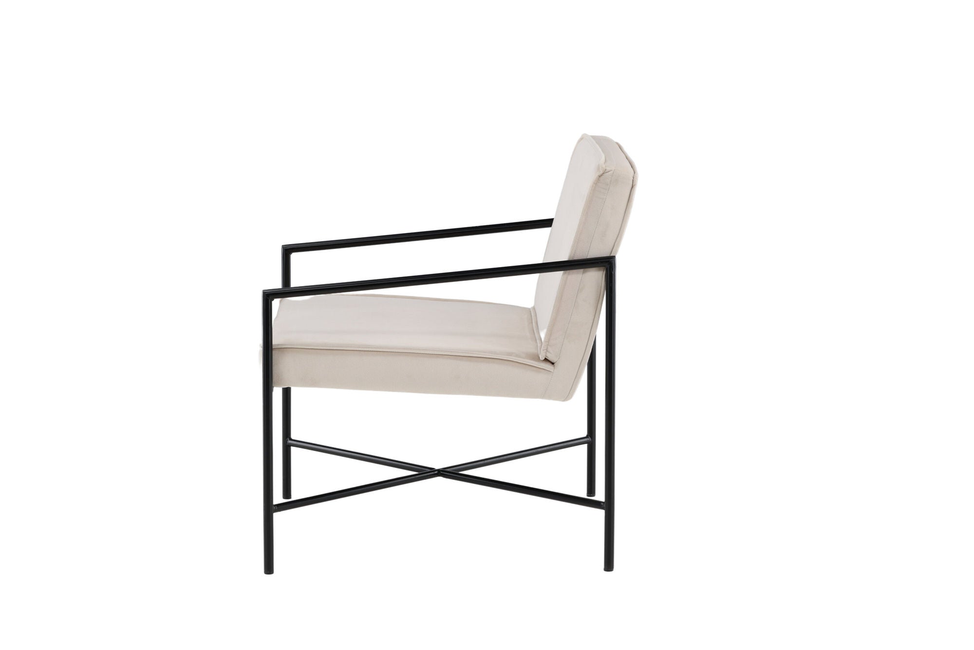 Venture Home Rakel Single Sofa - Black / Beige Velvet