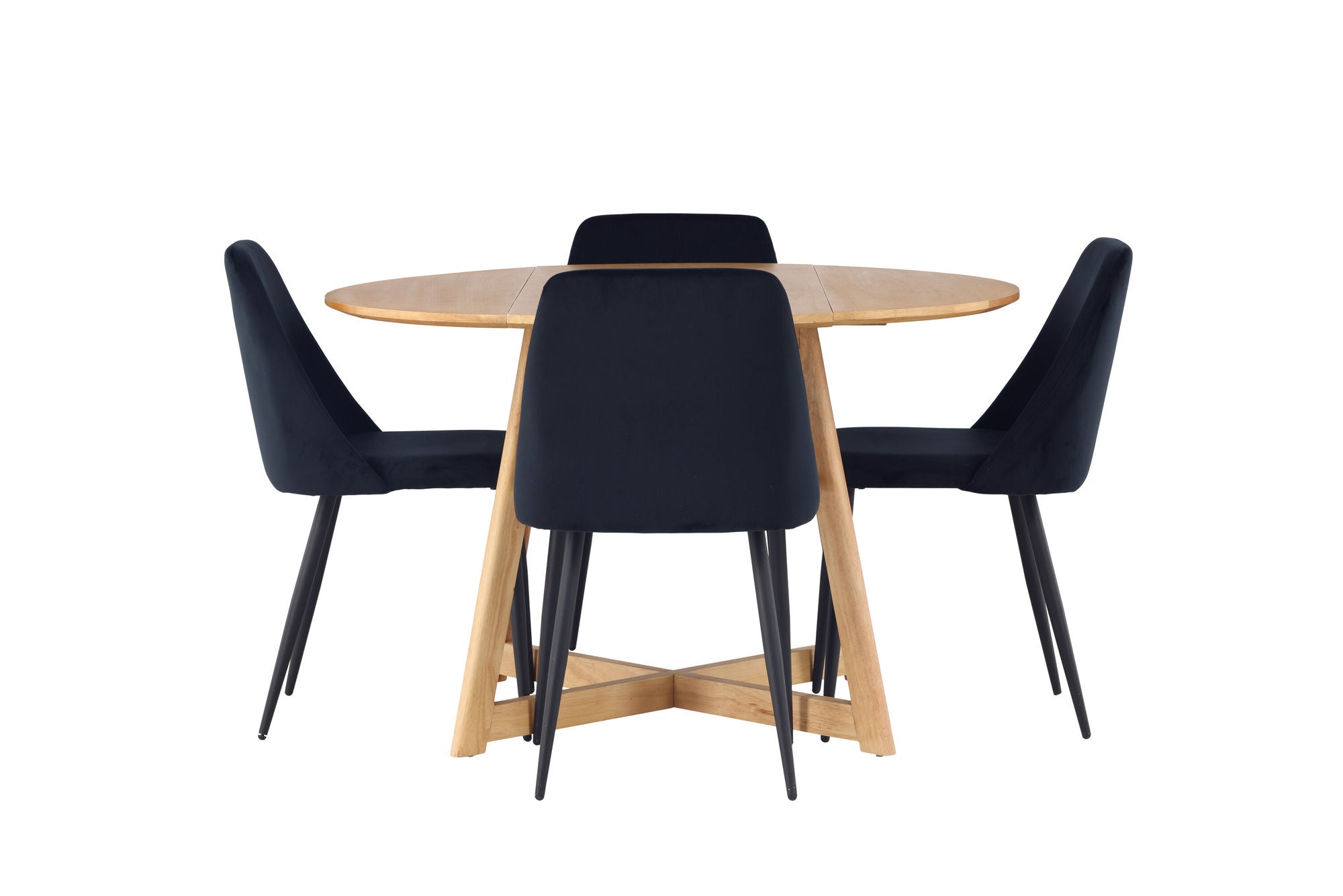 Venture Home Yakidon spisebord - Rubberwood / Oaklook MDF +Night Spisebordsstol - Black / Black Velvet _4