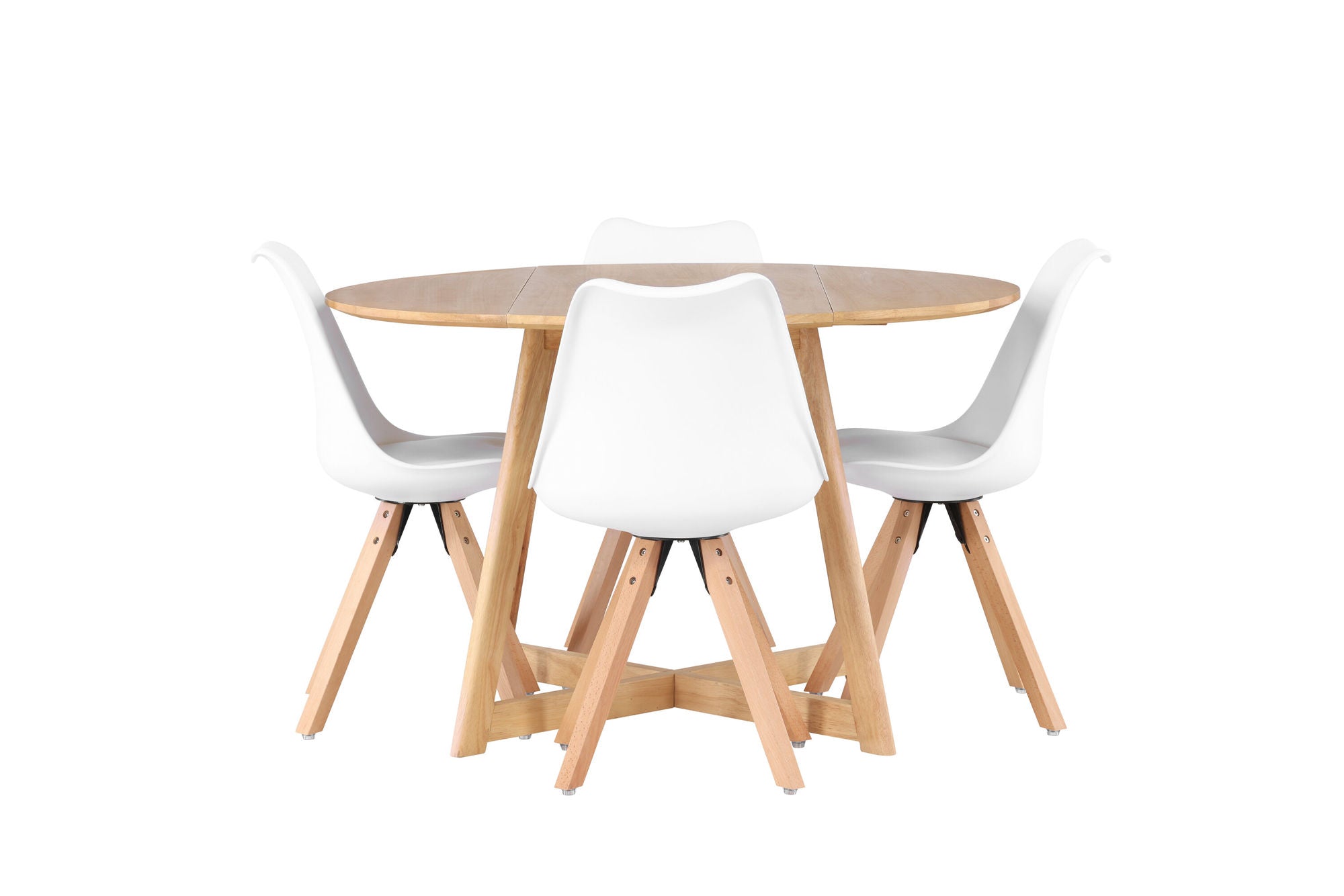 Venture Home Yakidon spisebord - Rubberwood / Oaklook MDF +Zeno Spisebordsstol - Nature woodlook / White PP _4
