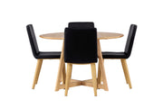 Venture Home Yakidon spisebord - Rubberwood / Oaklook MDF +Today Spisebordsstol - Nature / Black PU _4