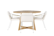 Venture Home Yakidon spisebord - Rubberwood / Oaklook MDF +Tvist Spisebordsstol - Beige / Beige PU _4