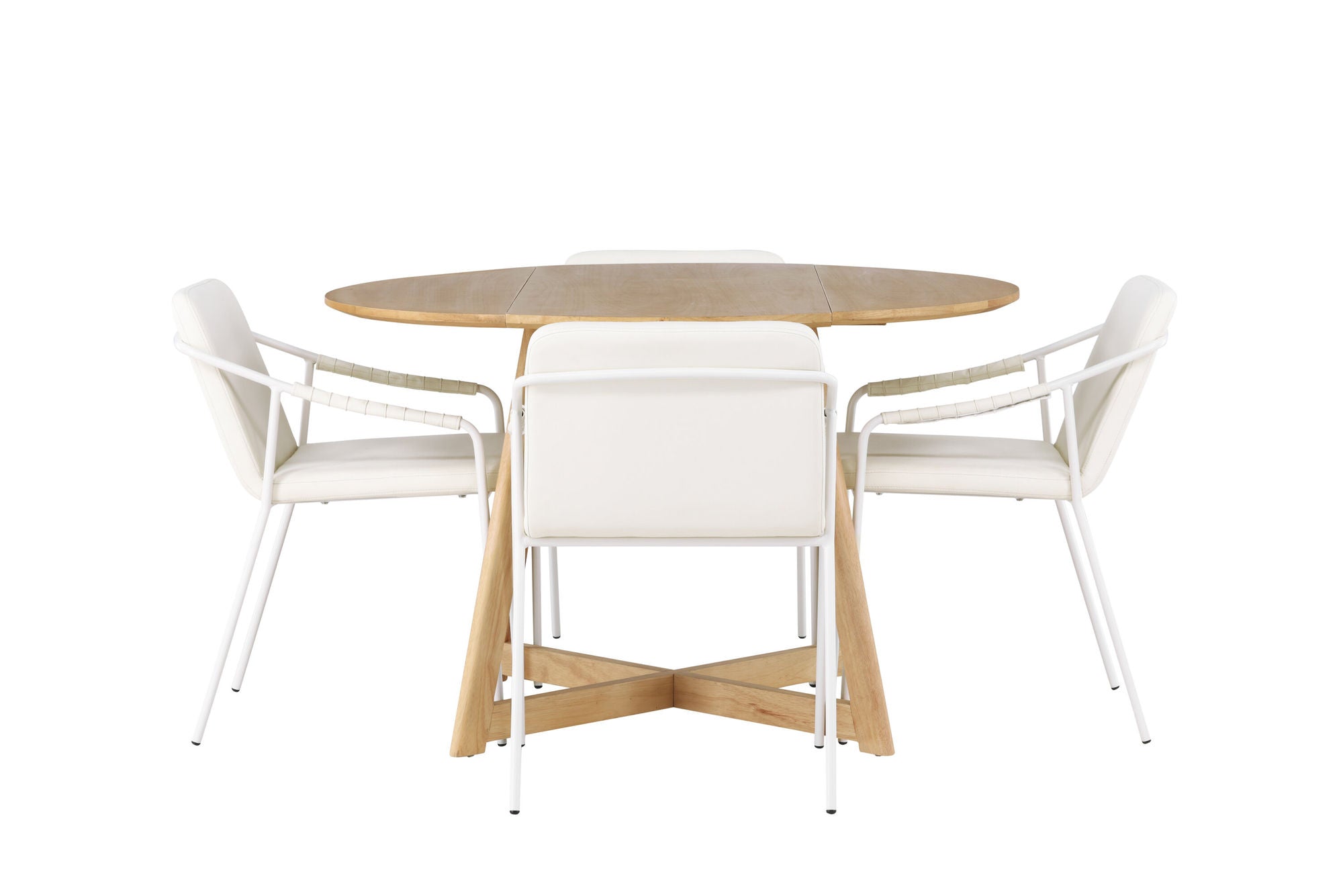 Venture Home Yakidon spisebord - Rubberwood / Oaklook MDF +Tvist Spisebordsstol - Beige / Beige PU _4