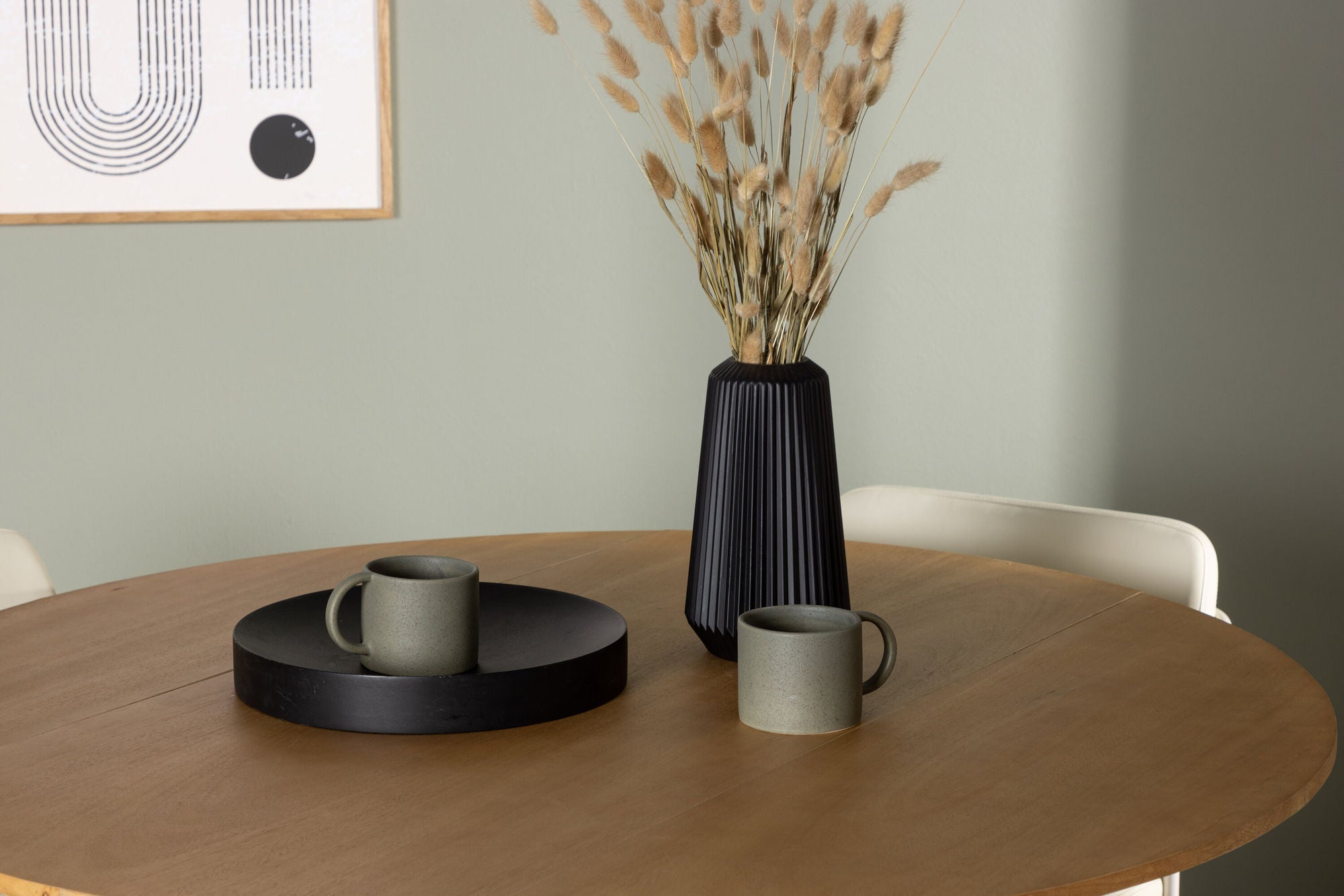 Venture Home Yakidon spisebord - Rubberwood / Oaklook MDF +Tvist Spisebordsstol - Beige / Beige PU _4
