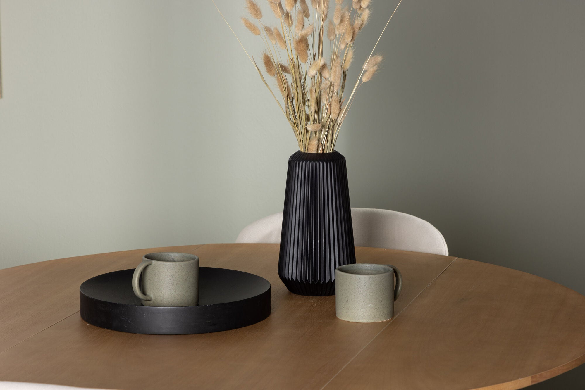 Venture Home Yakidon spisebord - Rubberwood / Oaklook MDF +Lilja Spisebordsstol - Oaklook / Beige Fabric _4