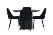 Venture Home Olivia spisebord - Black / Black Veneer +Night Spisebordsstol - Black / Black Velvet _4