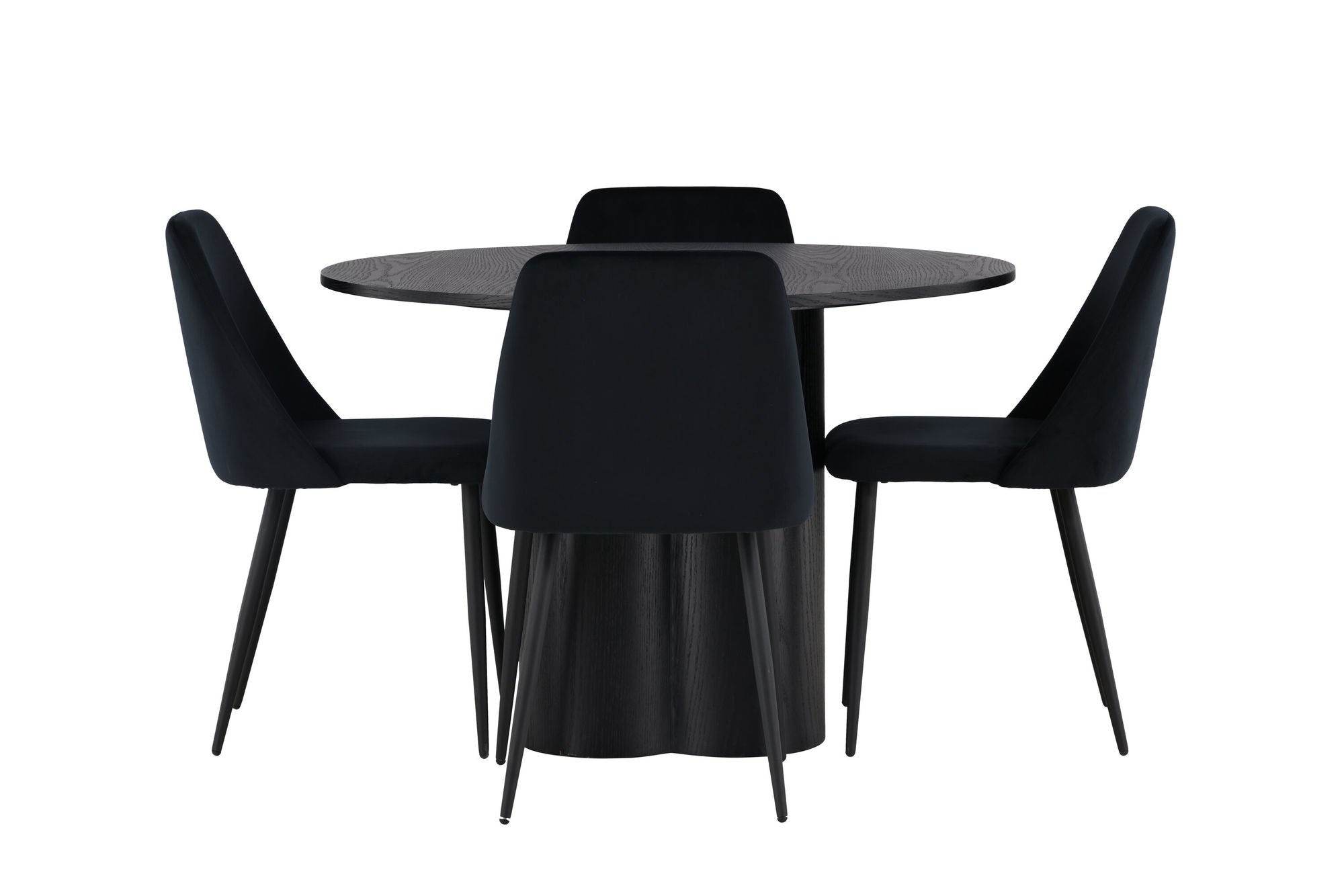 Venture Home Olivia spisebord - Black / Black Veneer +Night Spisebordsstol - Black / Black Velvet _4