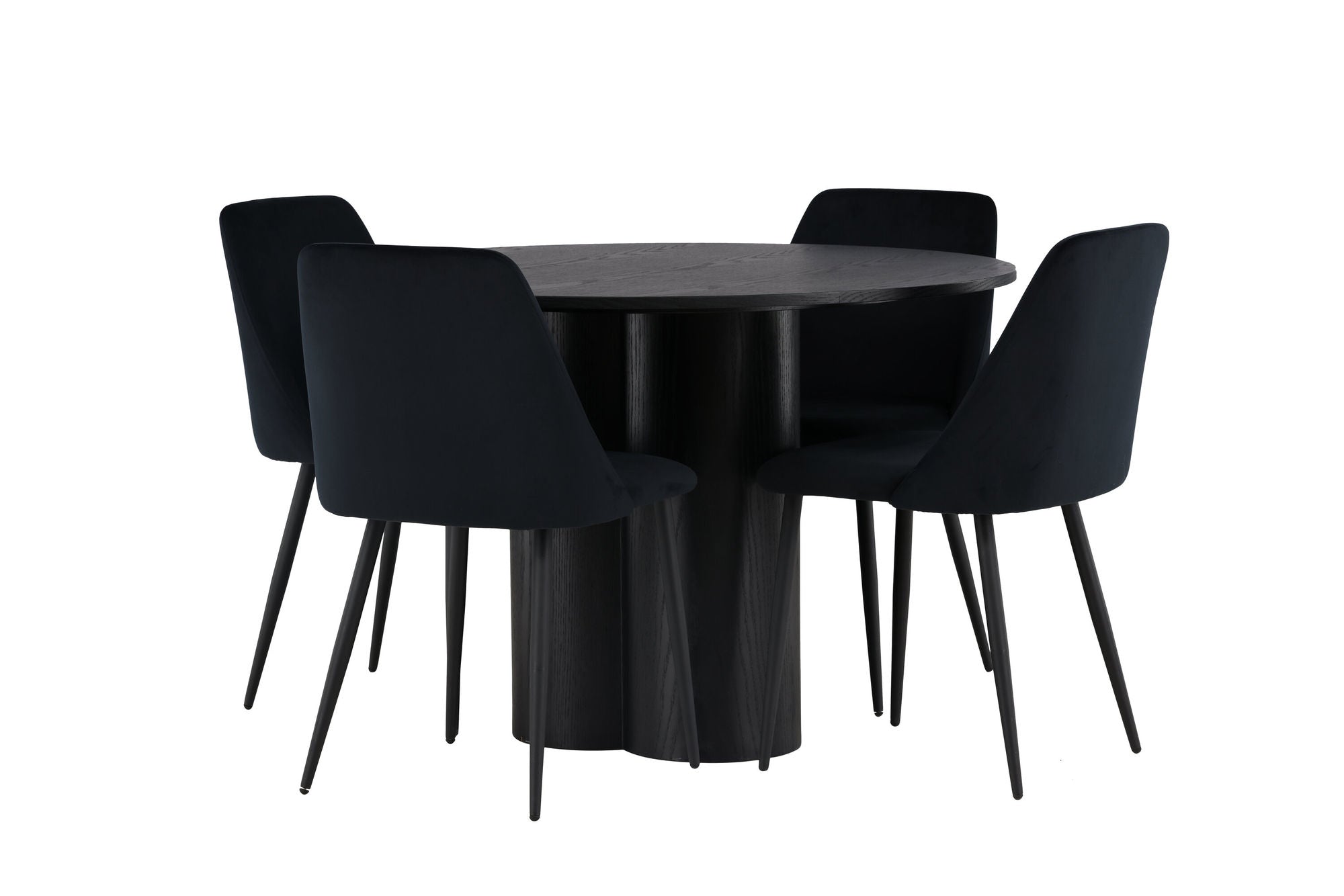 Venture Home Olivia spisebord - Black / Black Veneer +Night Spisebordsstol - Black / Black Velvet _4