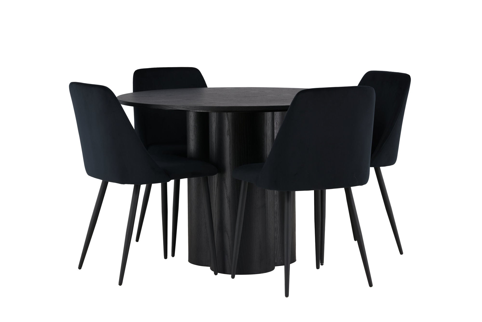 Venture Home Olivia spisebord - Black / Black Veneer +Night Spisebordsstol - Black / Black Velvet _4
