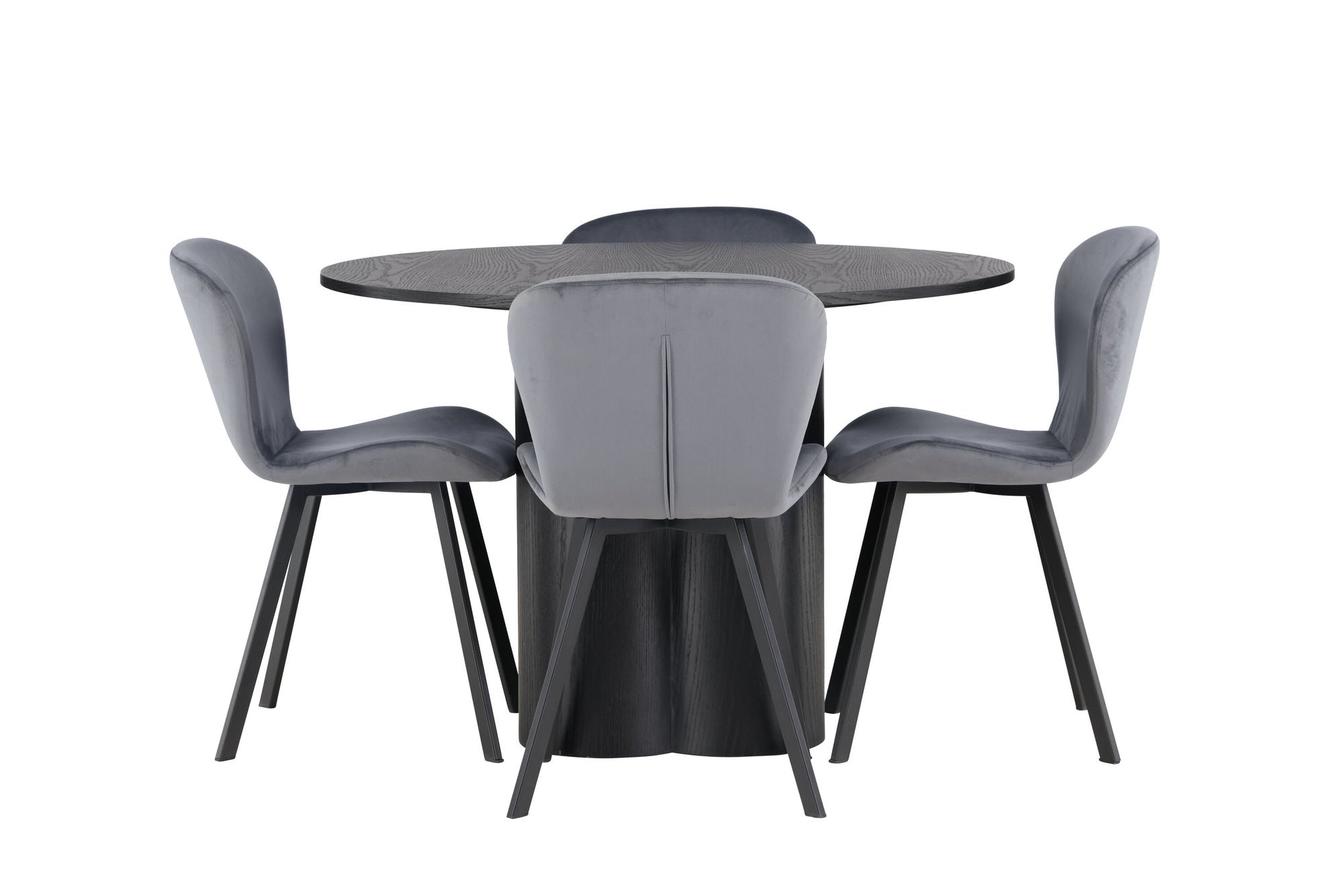 Venture Home Olivia spisebord - Black / Black Veneer +Lilja Spisebordsstol - Black / Dark grey Fabric _4