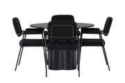 Venture Home Olivia spisebord - Black / Black Veneer +Yesterday Spisebordsstol - Black / Black Boucle _4