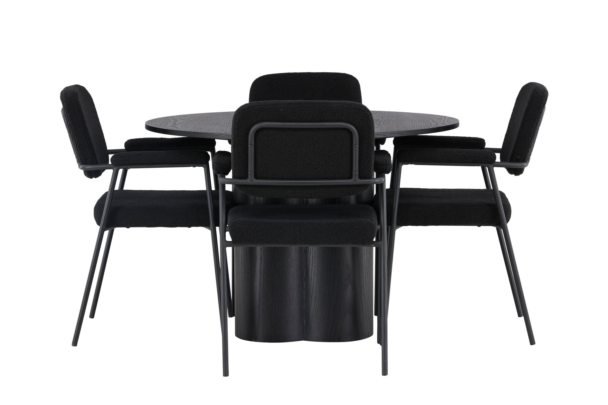 Venture Home Olivia spisebord - Black / Black Veneer +Yesterday Spisebordsstol - Black / Black Boucle _4