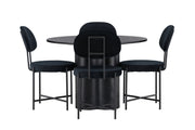 Venture Home Olivia spisebord - Black / Black Veneer +Stella Spisebordsstol - Black / Black Velvet _4