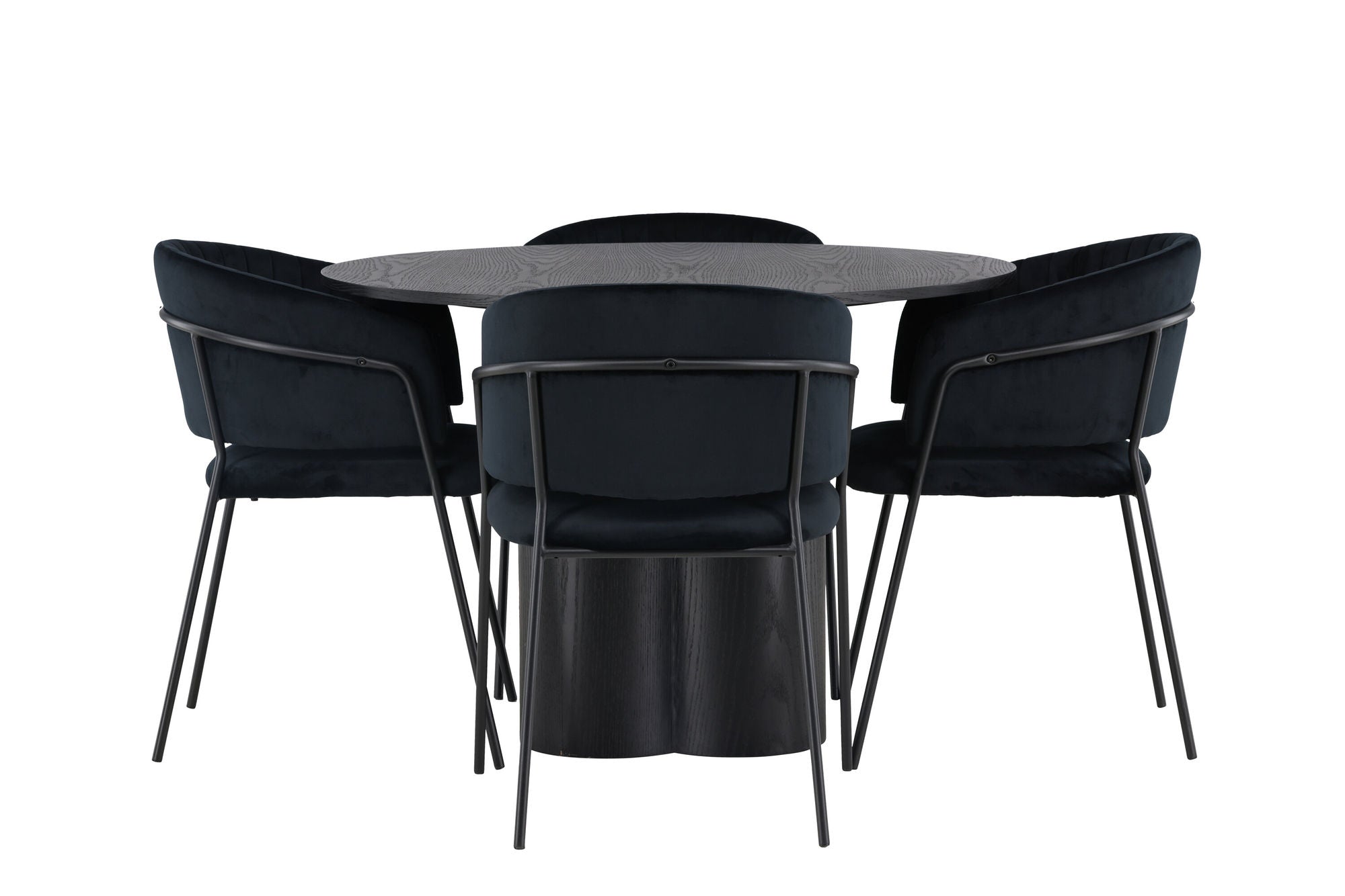 Venture Home Olivia spisebord - Black / Black Veneer +Selma Spisebordsstol - Black / Black Velvet _4