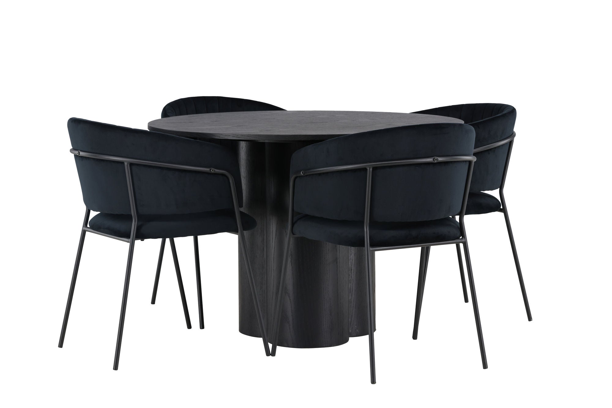 Venture Home Olivia spisebord - Black / Black Veneer +Selma Spisebordsstol - Black / Black Velvet _4
