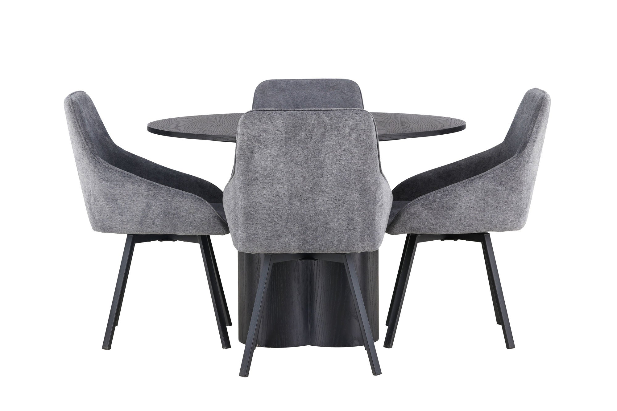 Venture Home Olivia spisebord - Black / Black Veneer +Rosie Spisebordsstol - Black / Dark grey Fabric _4