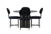 Venture Home Olivia spisebord - Mocca / Mocca Veneer +Stella Spisebordsstol - Black / Black Velvet _4