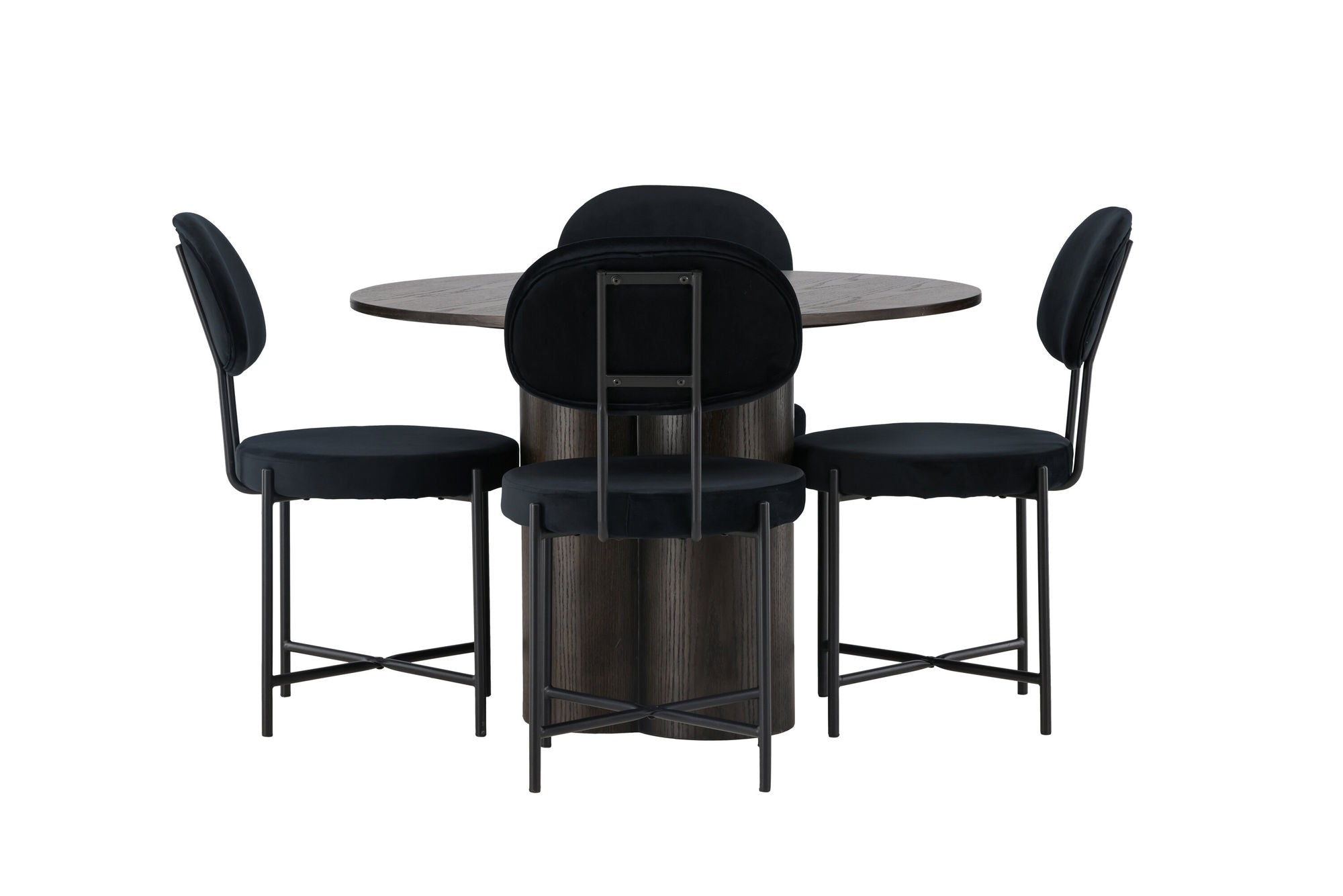 Venture Home Olivia spisebord - Mocca / Mocca Veneer +Stella Spisebordsstol - Black / Black Velvet _4