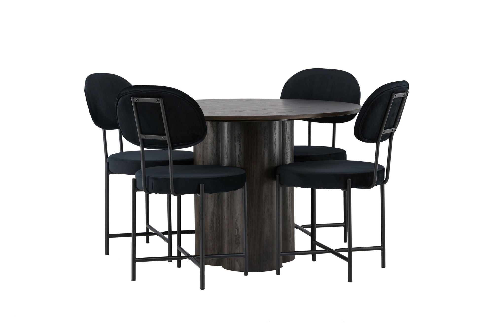 Venture Home Olivia spisebord - Mocca / Mocca Veneer +Stella Spisebordsstol - Black / Black Velvet _4
