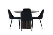 Venture Home Olivia spisebord - Mocca / Mocca Veneer +Night Spisebordsstol - Black / Black Velvet _4