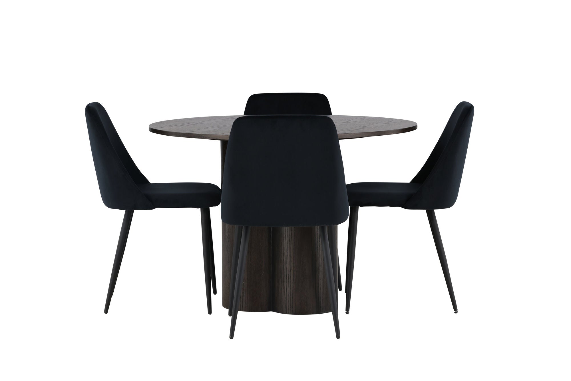 Venture Home Olivia spisebord - Mocca / Mocca Veneer +Night Spisebordsstol - Black / Black Velvet _4